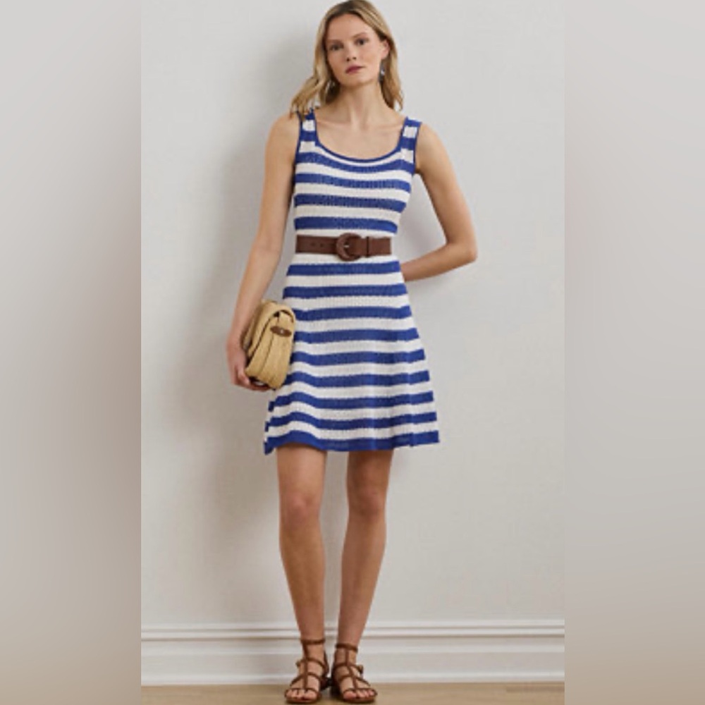 Polo by Ralph Lauren Blue and White Striped Maxi Dress - Picture 3 of 9